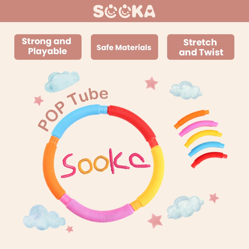 SOOKA Tabung Plastik -Warna Warni POP TABUNG Teleskopik Dapat Dilipat Tabung Mainan Anak SK-GAA1004