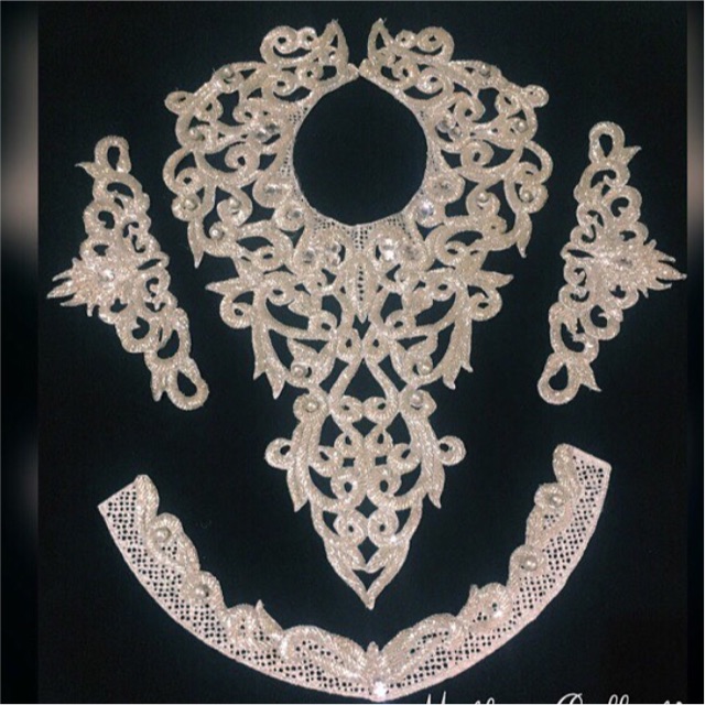 Renda Bordir Full Payet Silver