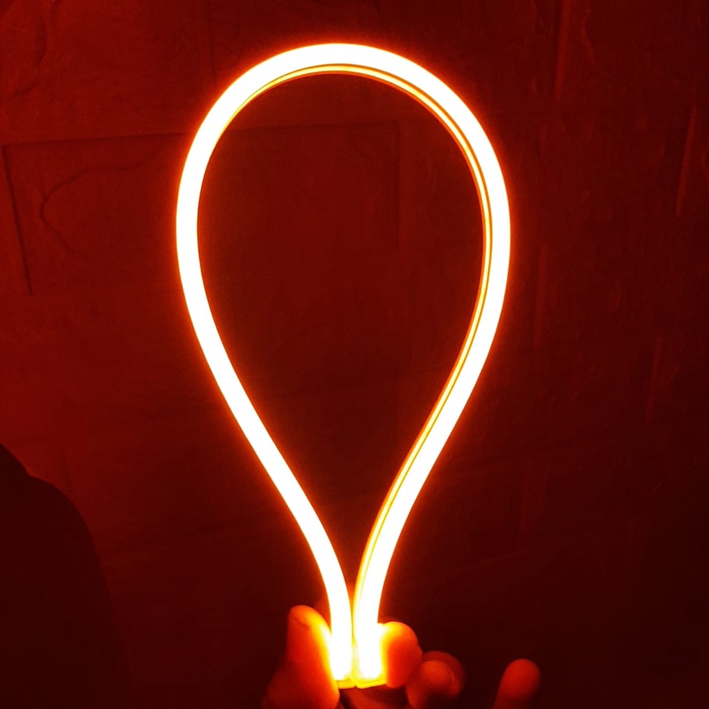 LED alis eagle eyes drl motor led alis motor mobil warna 12volt model pipih bukan bulat Panjang 30 Cm-Orange