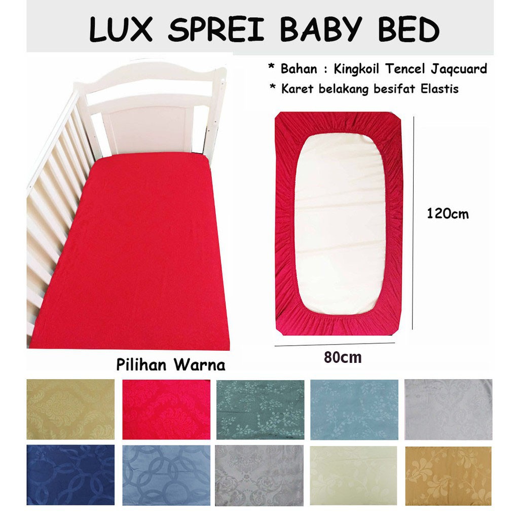 Sprei TENCEL Ukuran 120x80 dan 95x65 Baby Box Busa Bayi Seprai Mewah Tidur Anak SR akachan TENCEL lux bed sheet linen baby bahan halus lembut adem motif embos karet keliling kado sultan