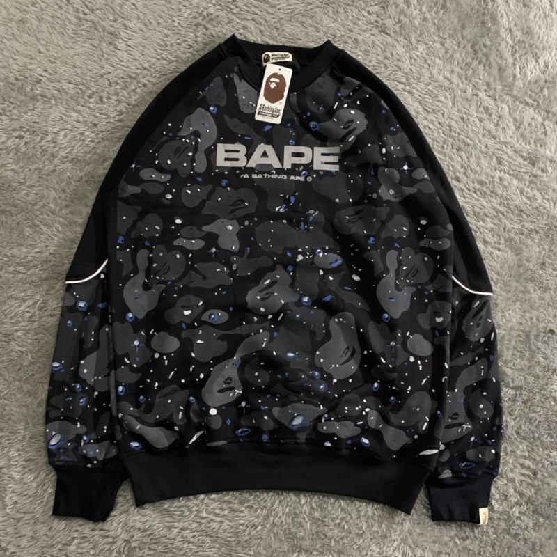 Sweater Crewneck Bape Bathing Ape Fulltag &amp; Lebel