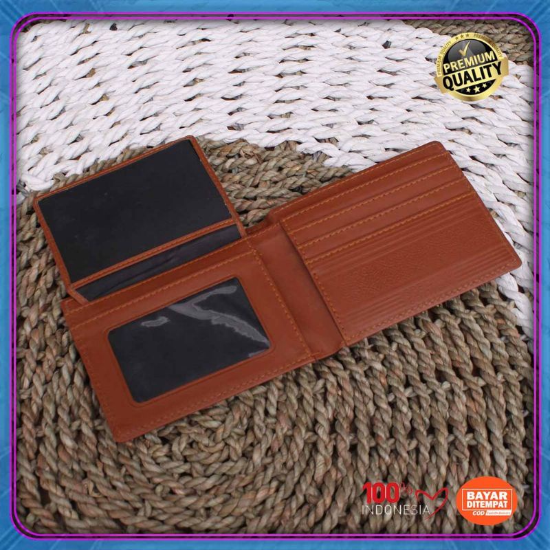 Dompet pria murah, Dompet pendek lipat pria kulit sintetis halus lembut kuat awet.