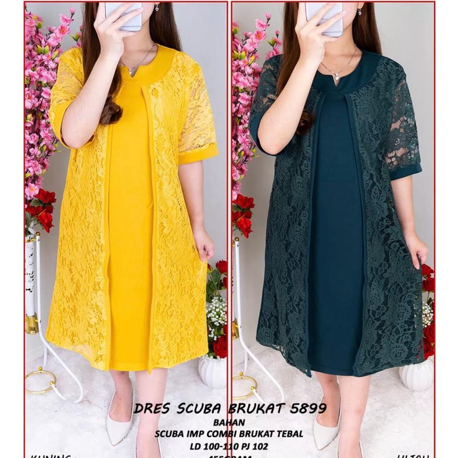 ZAC.COLLECTION / Dress Scuba Jumbo 5899 - NEW PRODUK  Dress Pesta Kekinian Viral Terlaris BISA [COD]