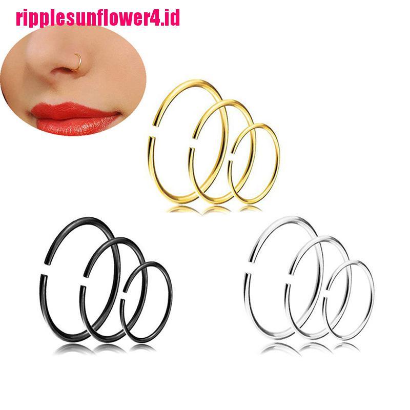 9pcs Anting Tindik Hidung / Bibir / Tubuh Bahan Stainless Steel