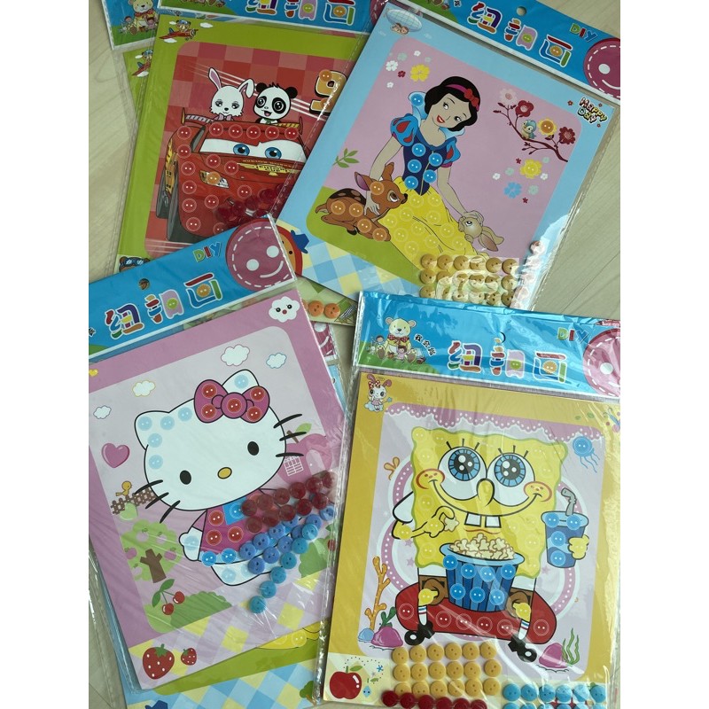 DIY Button Sticker / Mainan Menempel Kancing Anak Part 1