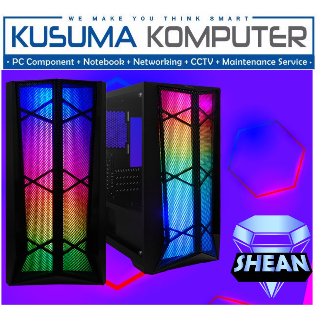 Casing Cube Gaming Shean RGB Led Micro ATX Case