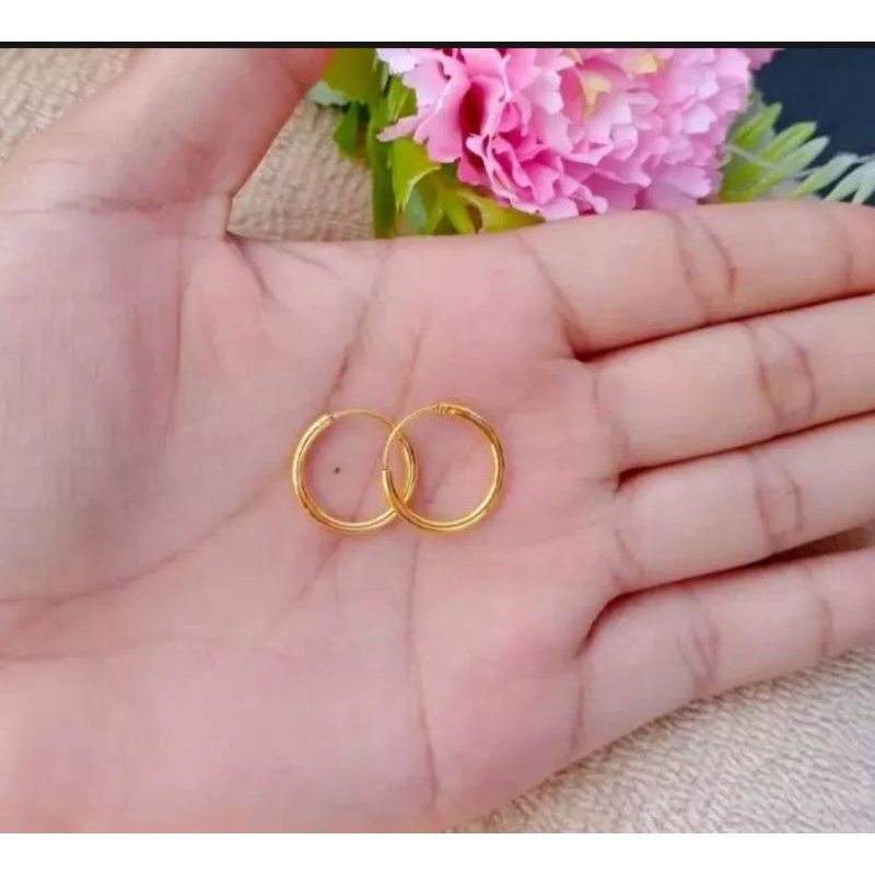 anting gipsy titanium asli anti luntur anti karat,anting gipsy emas, anting tusuk bulat, anting Korea,anting berlaous emas 24 k