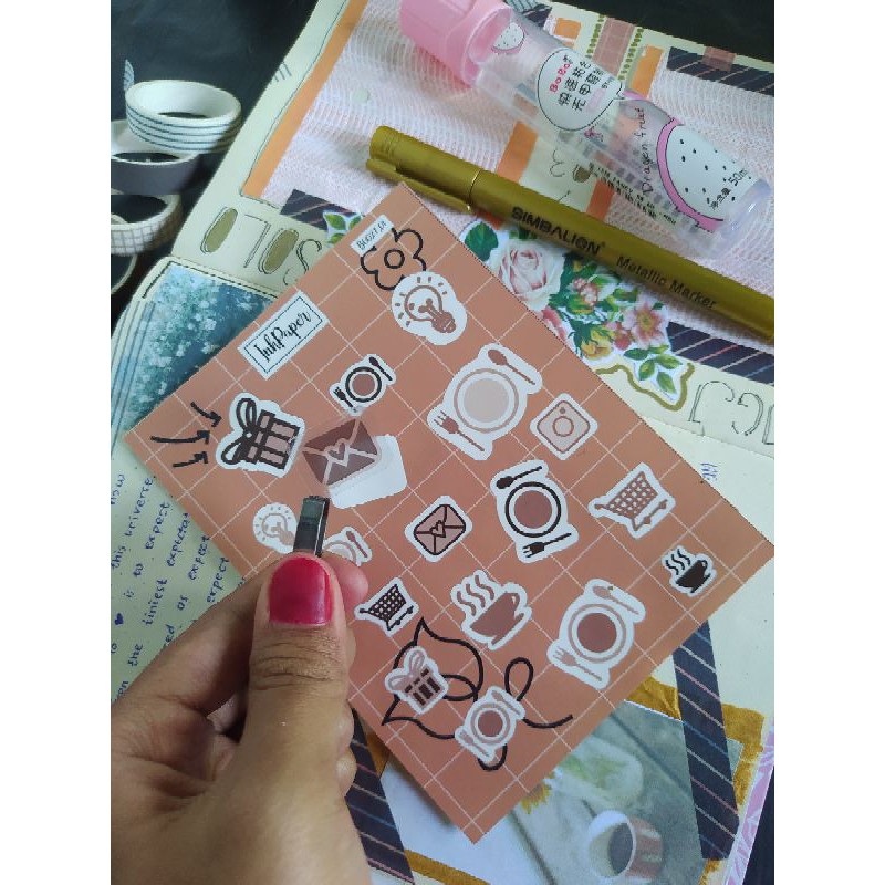 

[inhPaper] Sticker Planner Karakter Glossy untuk Bullet Journal/Notebook/Catatan