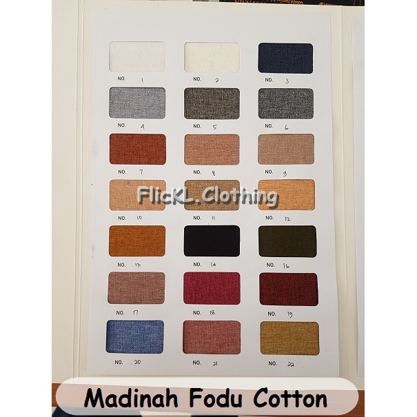 Bahan Kain Madinah Katun Cotton Fodu Jilbab Gamis Muslim Rollan