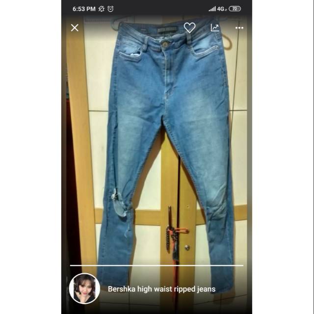 Bershka high waist ripped jeans