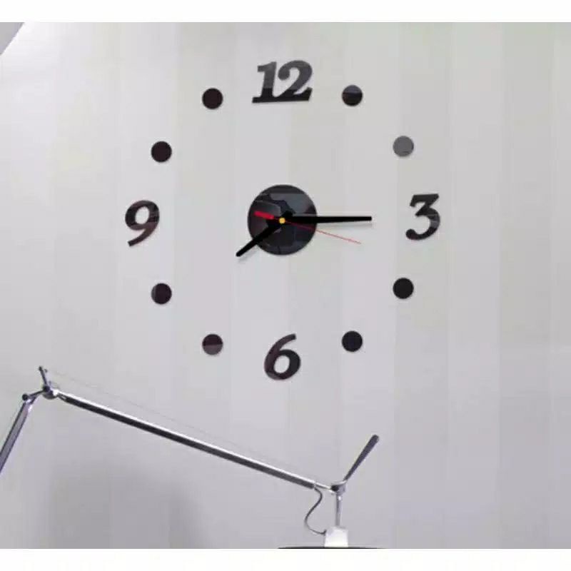 Jam dinding tempel besar DIY senyap analog 3D giant clock modern