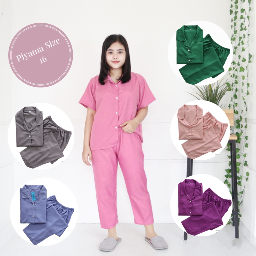 IZANY Piyama Anak Junior Umur 10 - 11 thn Polos Plain