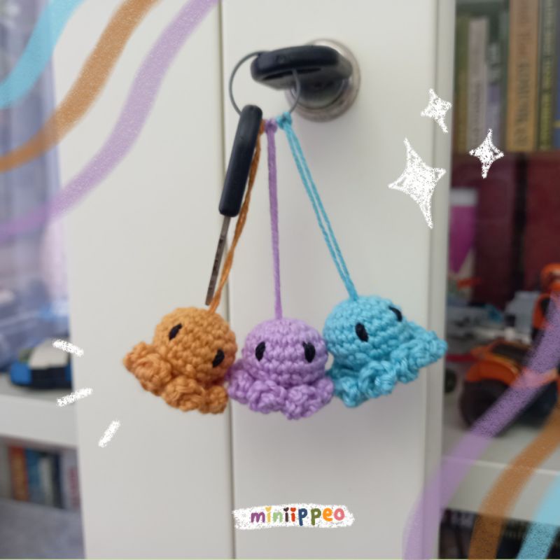 Jual Gantungan Kunci Rajut Gurita Amigurumi Shopee Indonesia