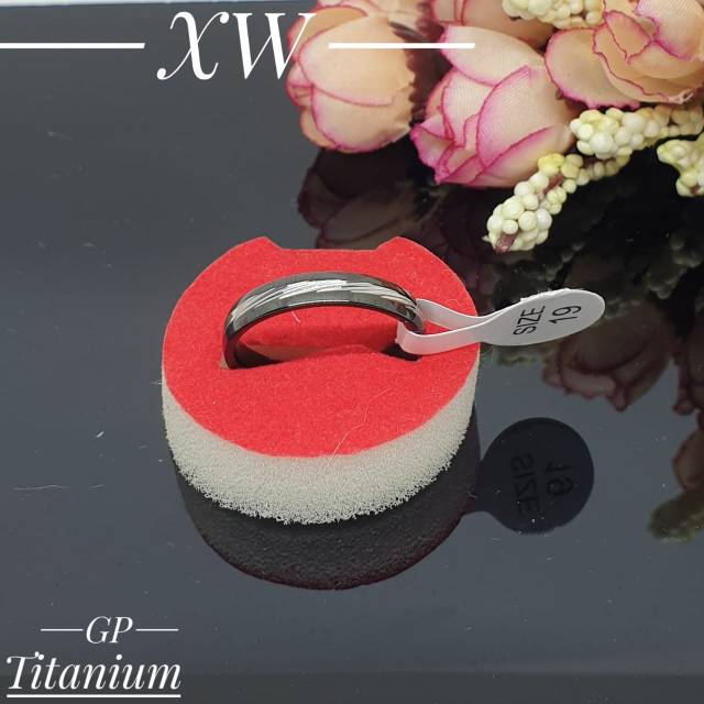 Cincin titanium hitam mix silver RGL21