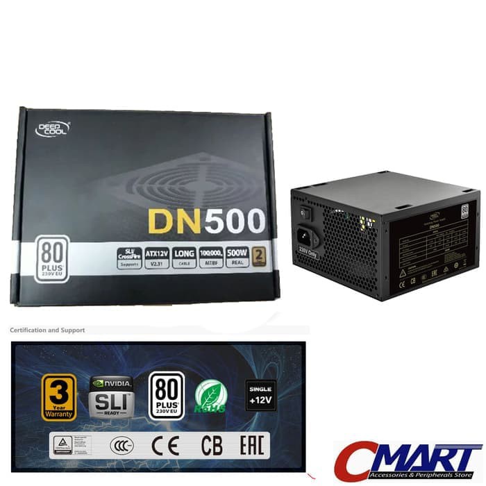 TERMURAH  Deepcool DN500 PSU ATX Power Supply 500W 500 watt 80 PLUS - DP-DN500