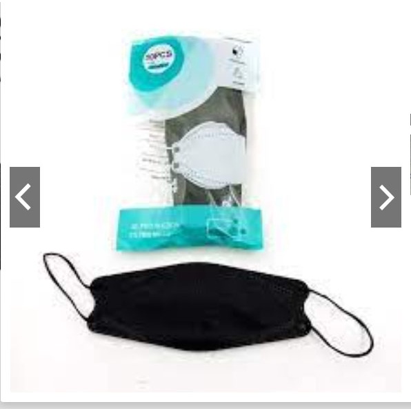 MASKER KF94 WARNA HITAM ISI 10pc | MASKER KF94 KOREA 4PLY