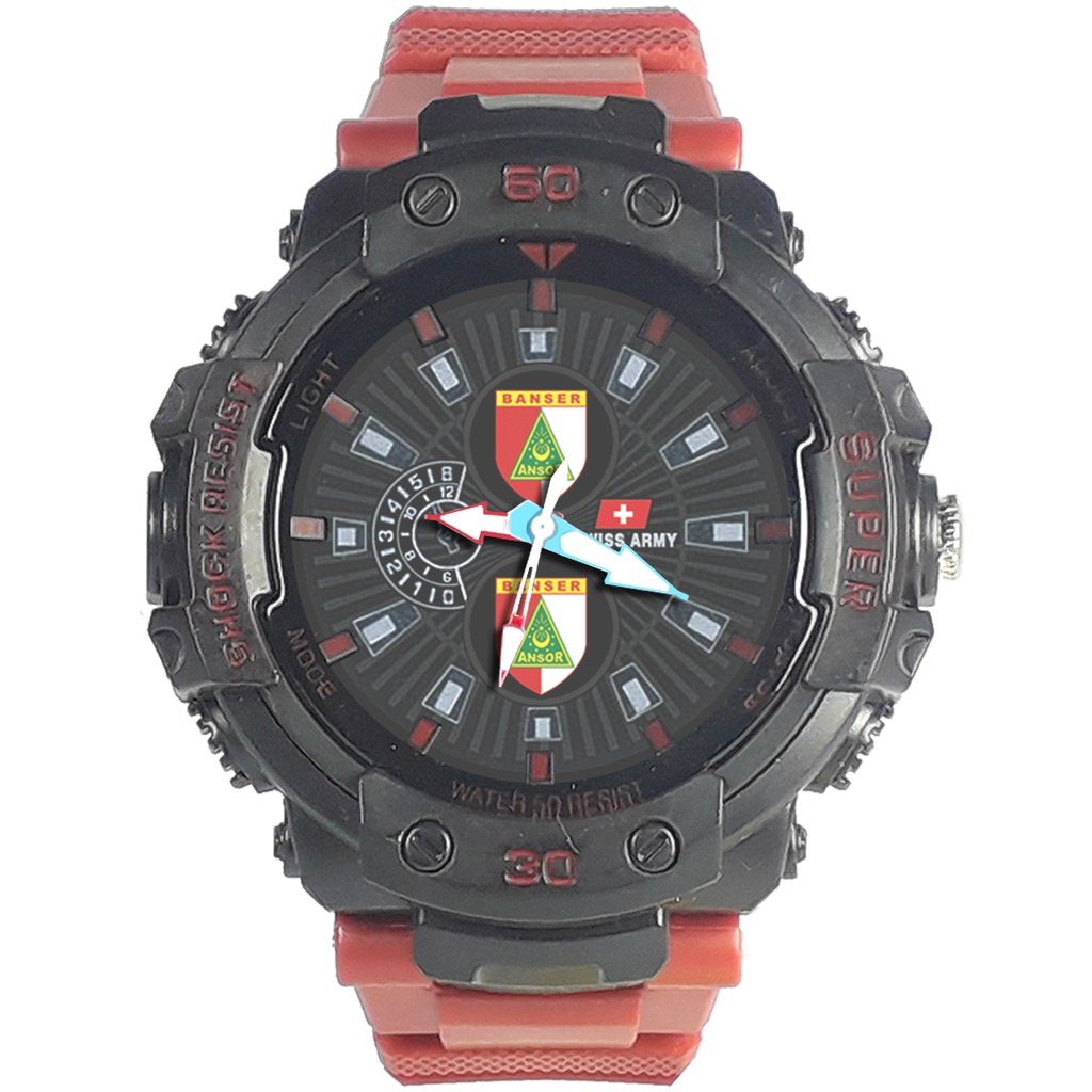 Jam Tangan  BANSER MERAH PUTIH SPORT Bagus