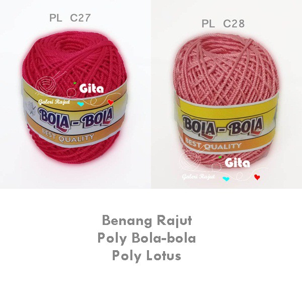 Benang Rajut Poly Bola-bola, Polyester Lotus