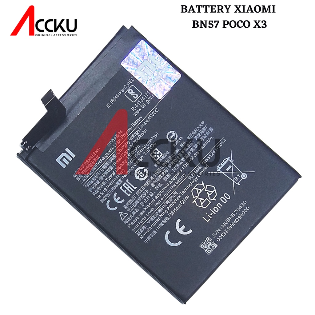 BATTERY XIAOMI POCO X3 BATTERY  XIAOMI BN57 BATERAI XIOMI POCO X3 BATERAI XIAOMI BN57 ORI