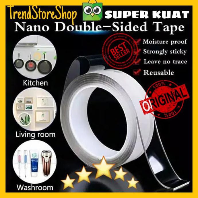 

Ready Oke] Super Kuat Double Tape Isolasi Selotip Nano Magic 2 Sisi Kuat