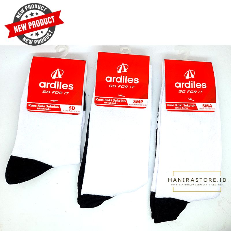 Ardiles School Sock - Kaos Kaki Sekolah Dirty Free - SD -SMP - SMA - Di Atas Mata Kaki