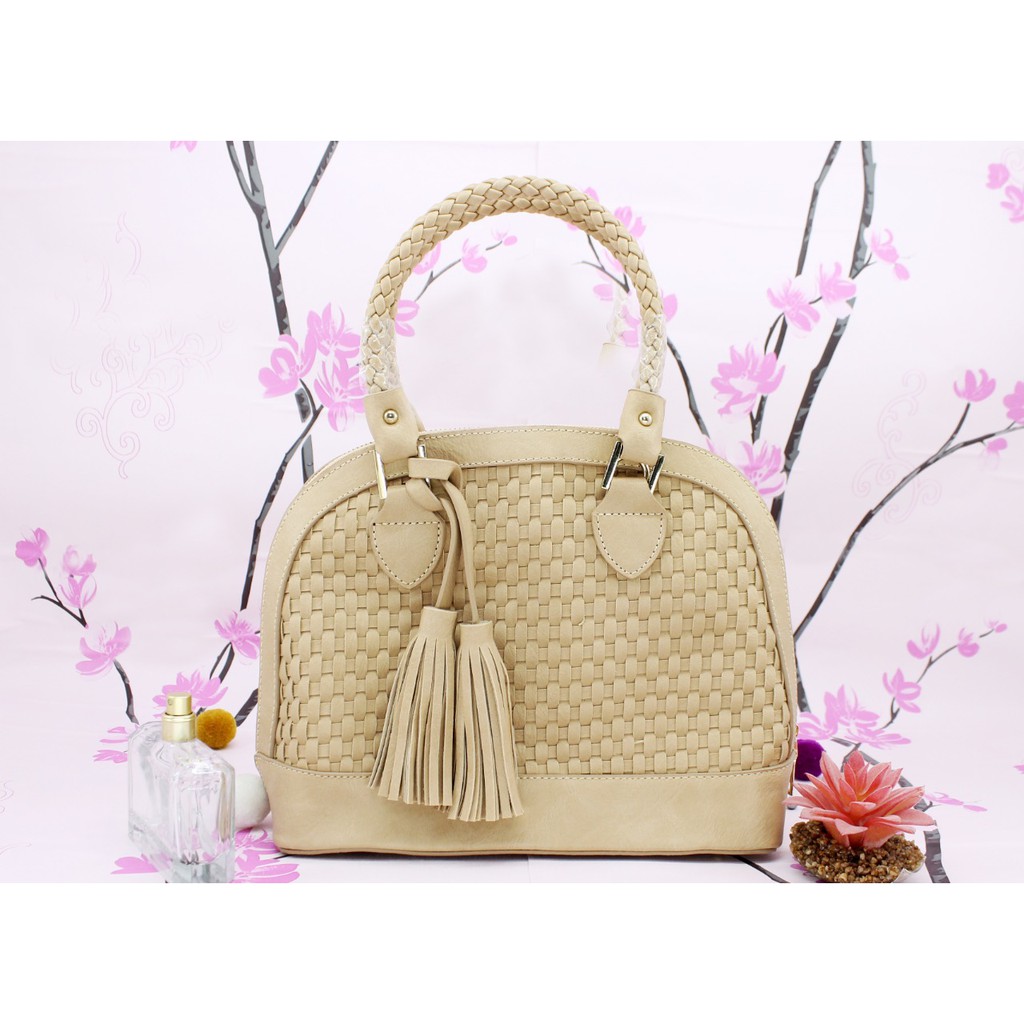 [HOT] #6378 Tas jinjing wanita hand bag cewe populer sedang trend model anyaman tali tambang