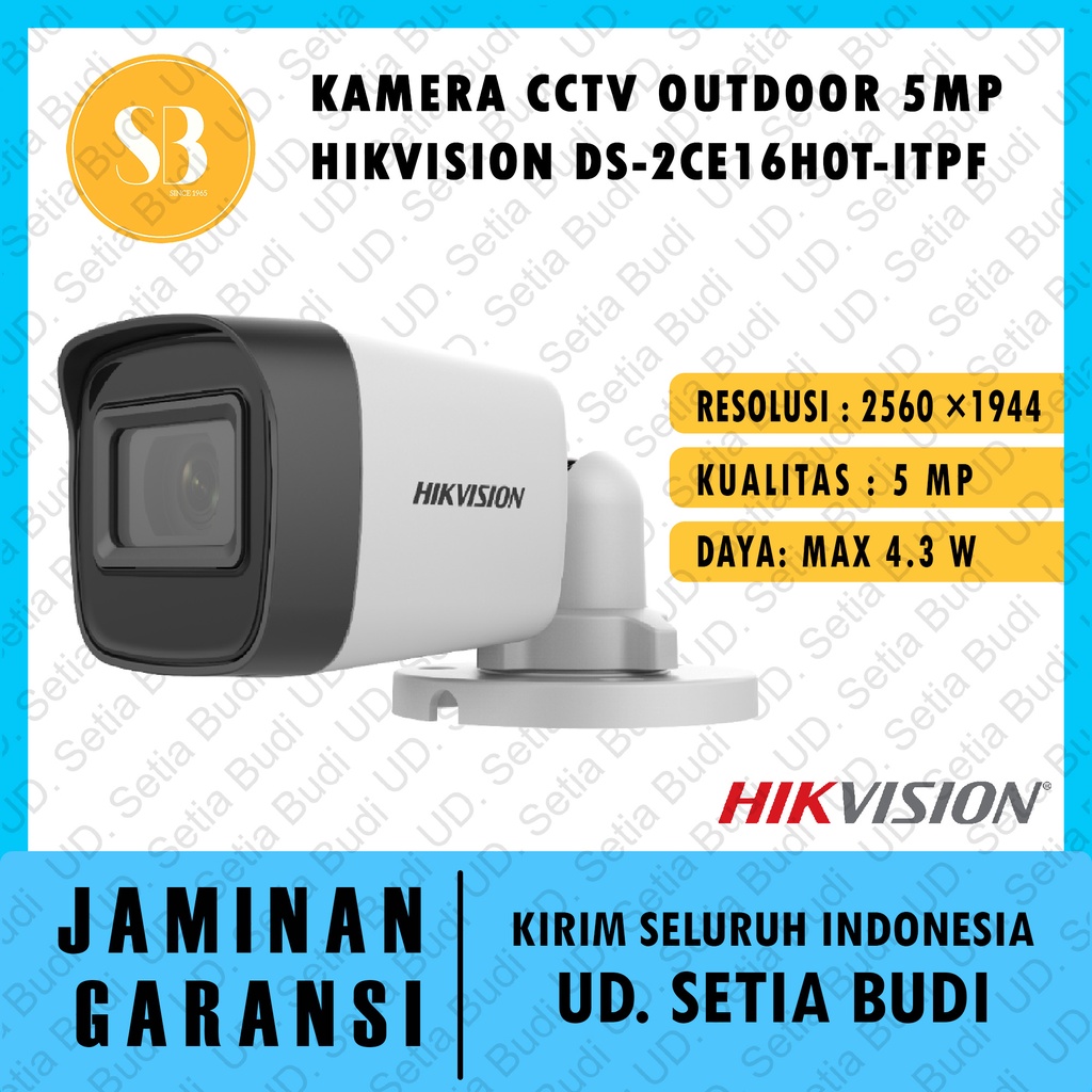 Kamera CCTV Outdoor Hikvision DS-2CE16H0T-ITPF 5MP Camera CCTV 5MP