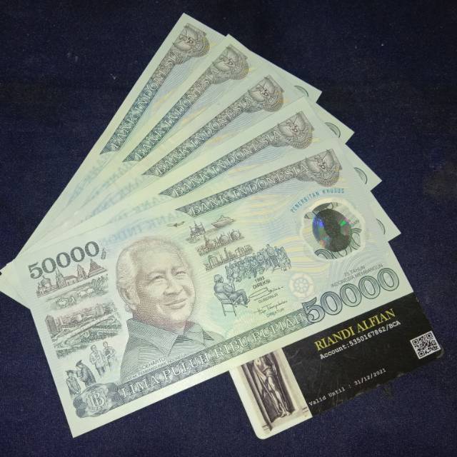 Uang 50rb polymer pelastik soeharto 1993