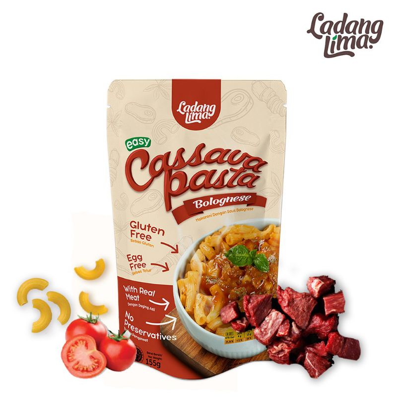 Ladang Lima Cassava Pasta Bolognese.