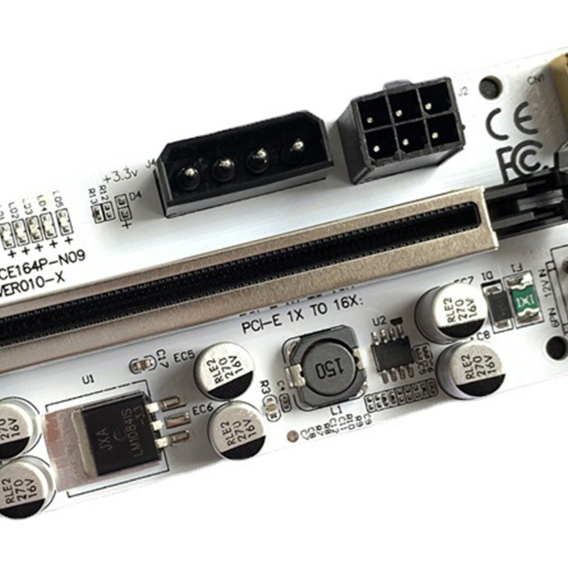 Btsg PCI-E Riser Card Whiteboard PCI-E 1X to16X 6Pin Kartu Riser USB3.0 Extension Cord