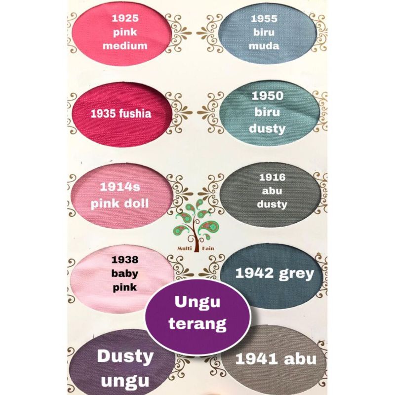 Bahan multi Kain Balotelly / Balotelli / baloteli Polos high twist polyester Meteran Harga Grosir-2