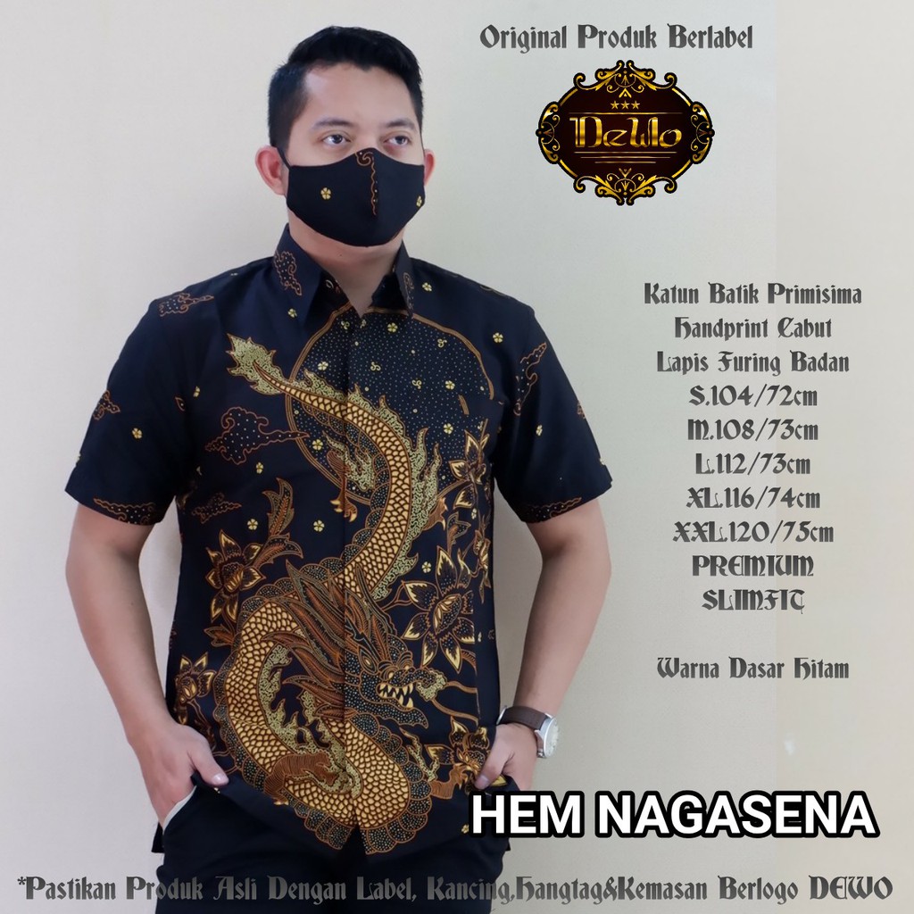 NAGASENA Kemeja Batik Pria Lengan Pendek | Hem Batik Pria FULL FURING DeWo