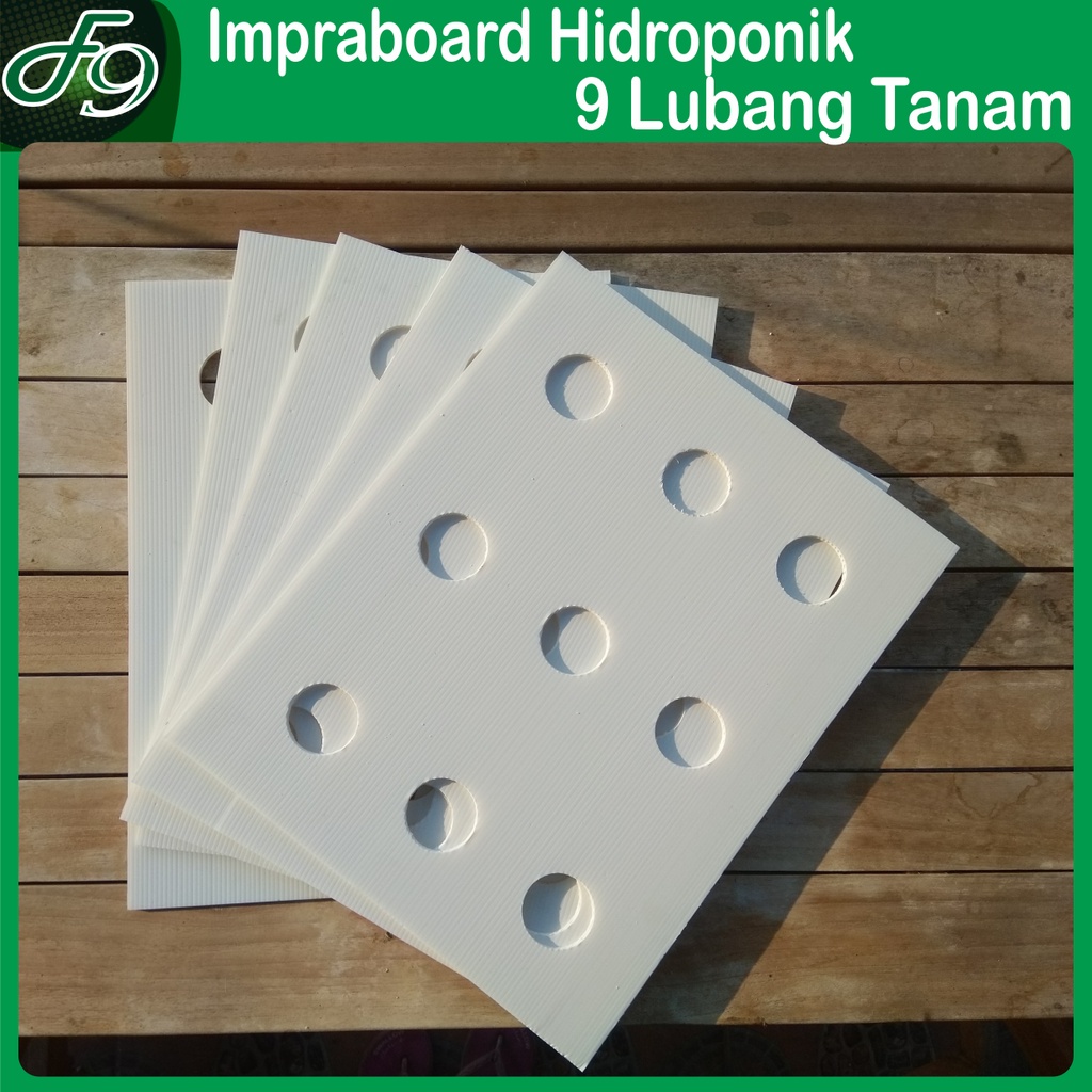 Impraboard Hidroponik 9 lubang Netpot 5cm