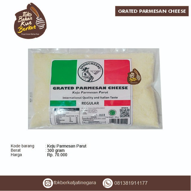 KEJU PARMESAN INDOCHEESE 300 GR / ITALIAN GRATED PARMESAN CHEESE