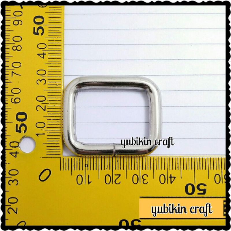 

1 Piece Ring Besi Kotak Tali Tas 2,5cm Nikel Warna Silver