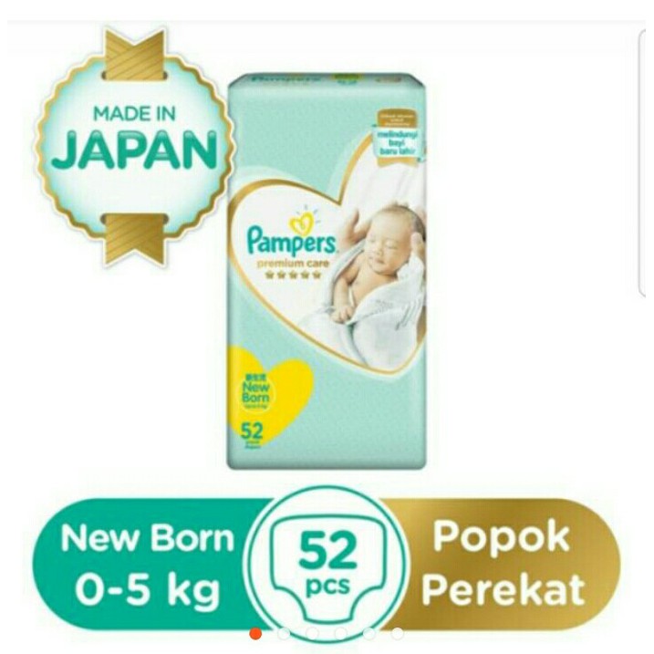 terlaris Pampers premium care tape new born NB52 murah
