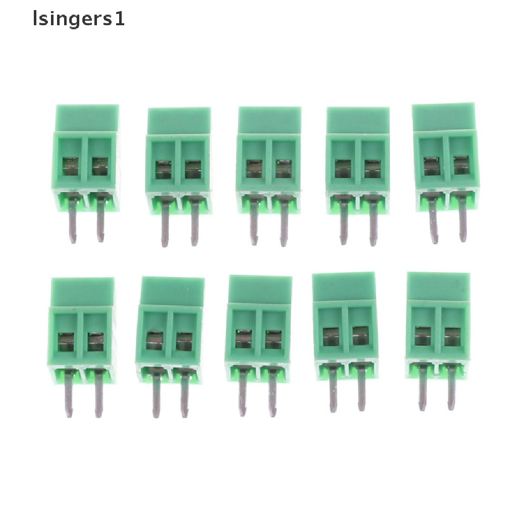 (lsingers1) 10pcs Blok Terminal Sekrup PCB Universal 2 Tiang KF128 2.54mm