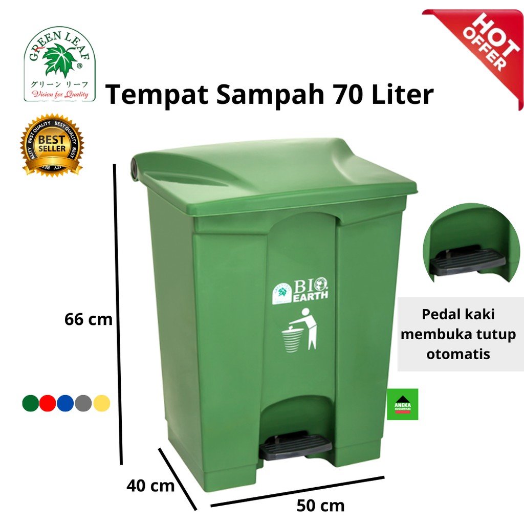 Jual Tempat Sampah Bio 70 Liter Green Leaf 2170 Shopee Indonesia 8339