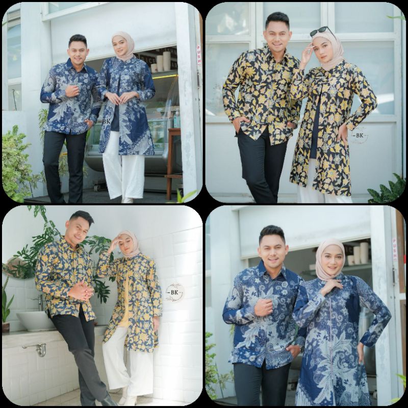 Dress batik Couple Set pakaian Couple Zig-zag KaryaKu Kemeja Batik Pria Premium