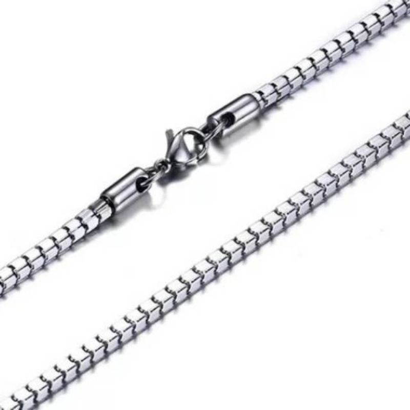 KALUNG MILANO KACA KECIL 1.5 SILVER STAINLESS STEEL TITANIUM PRIA WANITA