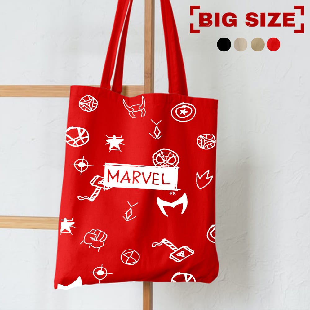 FLASH SALE 10.10 - TOTEBAG MOTIF MARVEL MOVIE | TOTEBAG UKURAN LAPTOP | TOTEBAG ANAK/PRIA/WANITA | TOTEBAG BERBAHAN SEMI KANVAS DINIR | TOTEBAG UK. 33x38 CM | TOTEBAG MERAH | HITAM | NAVY | MAROON - EDISI TOTEBAG