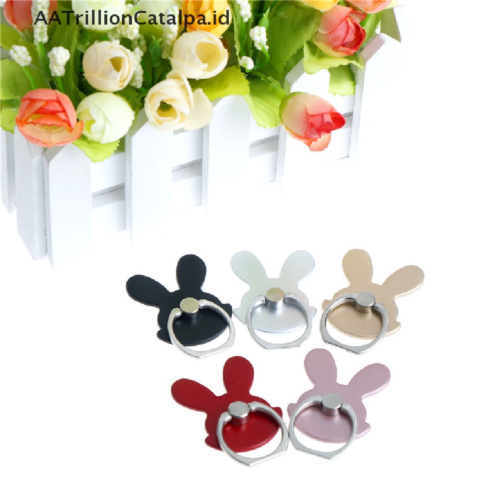 (AATrillionCatalpa) Ring holder Hp universal Bentuk Kelinci Bisa Berputar 360 °