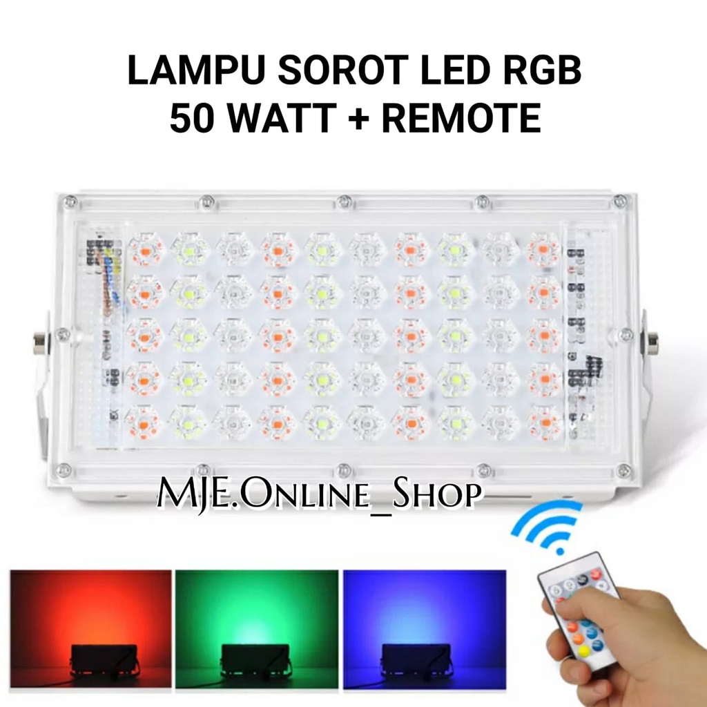 LAMPU SOROT RGB 50 WATT REMOTE / FLOOD LIGHT 50 WATT RGB/LAMPU TEMBAK