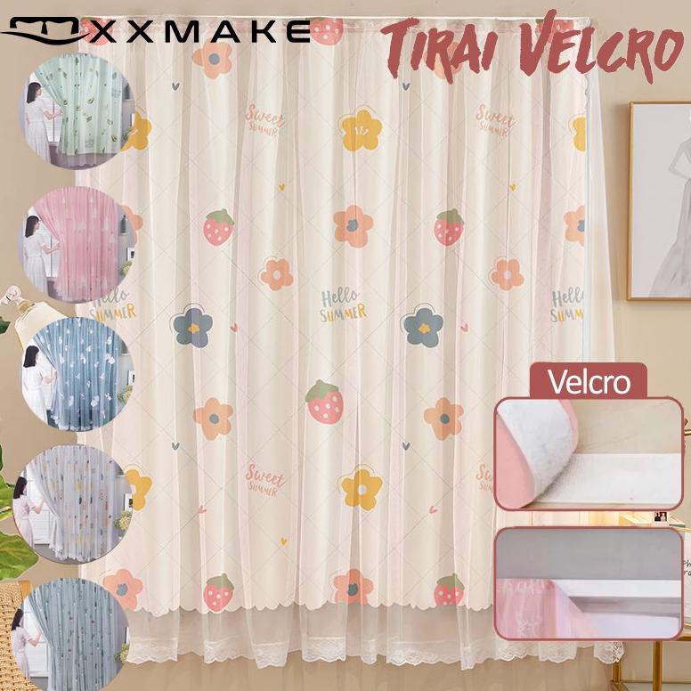 XXMAKE TIRAI HORDENG JENDELA /TIRAI GORDEN MAGIC VELCRO /VELCRO TANPA PAKU  PEMASANGAN GAMPANG 2 UKU