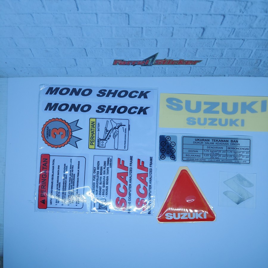 Stiker warning suzuki sticker prosedur satria HIU