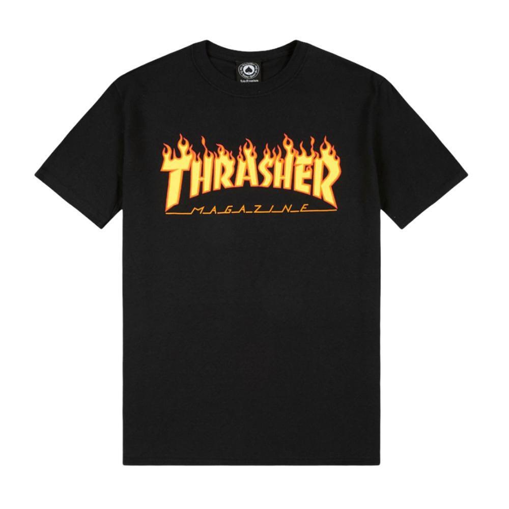 KAOS THRASHER FLAME BLACK | BAJU THRASHER MEGAZINE | TSHIRT THRASEHER MEGAZIE BLACK