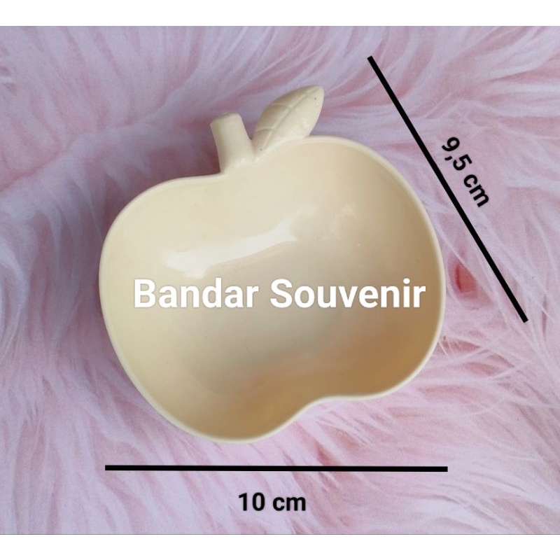 isi 100 Souvenir Mangkok Apel Dikemas Plastik Gratis Stiker Terimakasih