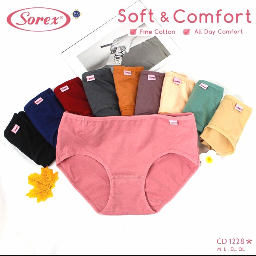 3 Pcs Celana Dalam Wanita CD Sorex 1228 Soft and Comfort Underwear Pakaian Dalam Wanita Berkualitas