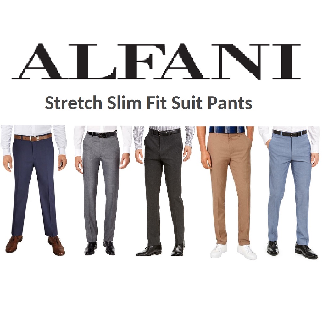 ALFANI Celana Sopan Stretch Slim Fit Original Suit Pants Jas Formal