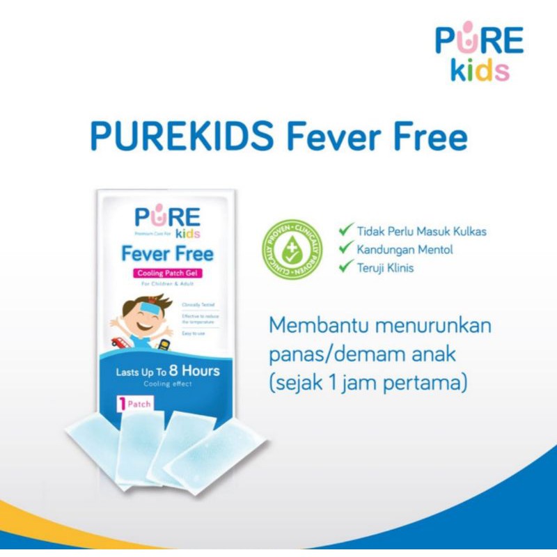 Pure Kids Fever Free Cooling Patch Gel Isi 4